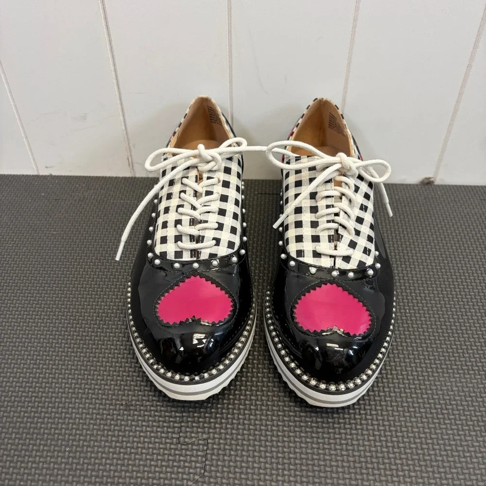 Torrid Betsey Johnson Rockabilly Plaid Oxford Platform Sneakers Women 8.5W Punk